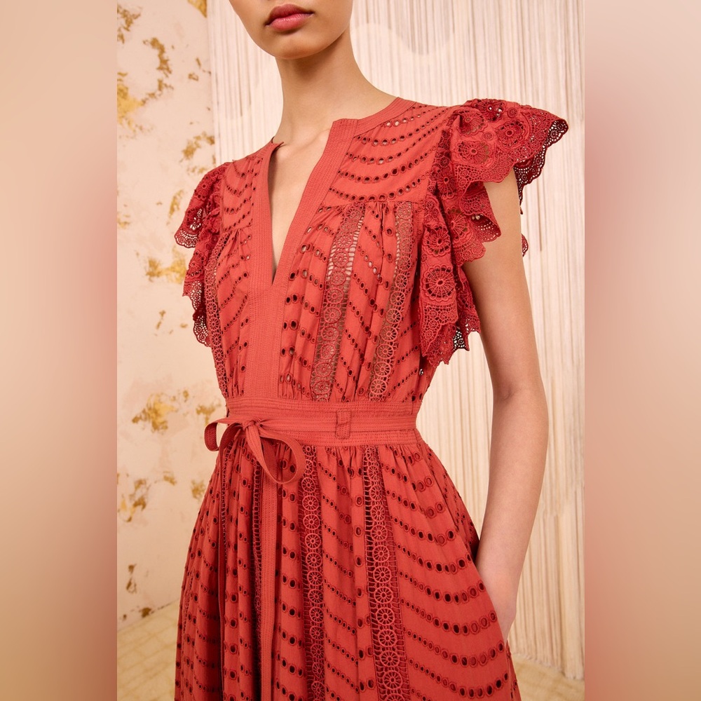 Ulla Johnson Olga Flutter Sleeve Midi Dress, Sizr 6, $499 - Picture 2 of 12